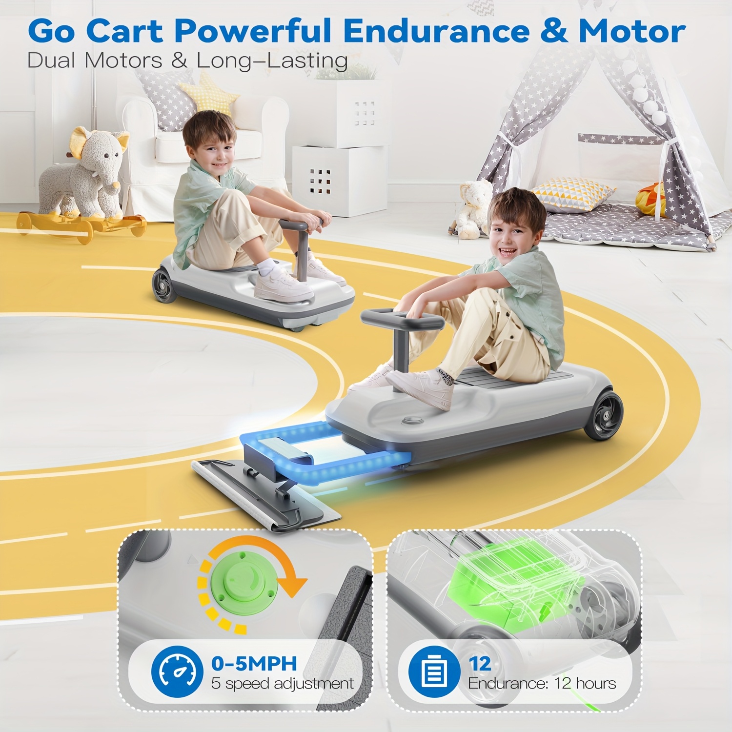 foldable with mop adjustable usb charging easy to assemble suitable 3 8 floor cleaning and outdoor an gift for birthdays christmas childrens day details 5