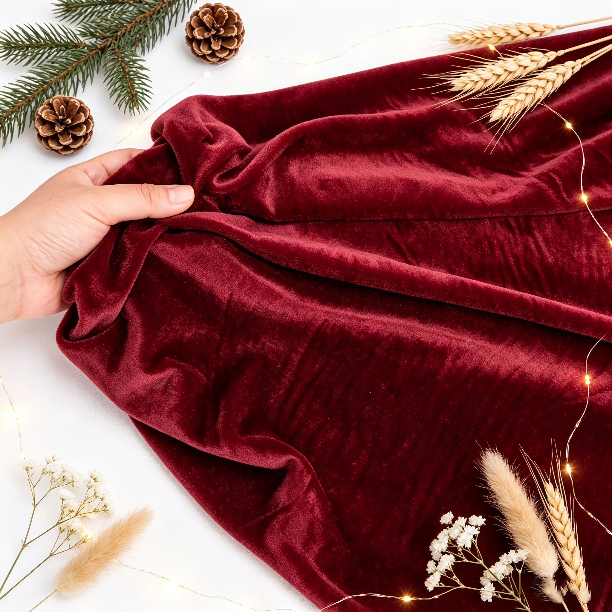 TEMU Tessuto di velluto , materiale e liscio tipo peluche, disponibile in colori, per cucito, tappezzeria, cuscini, tende, decorazioni per la casa