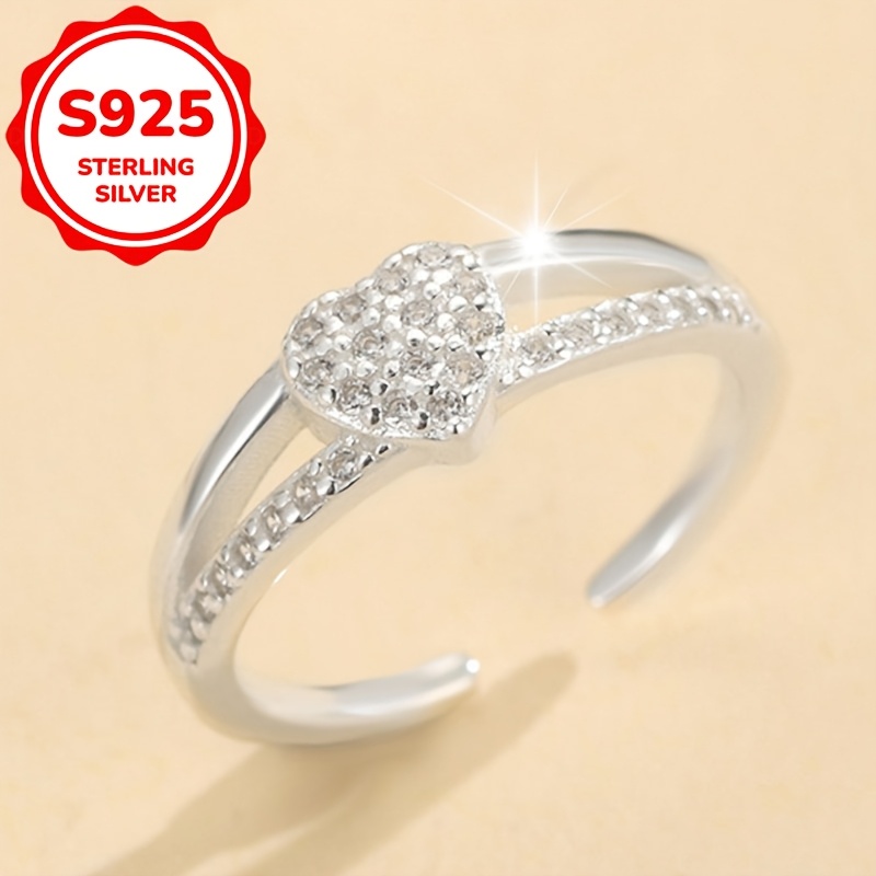 Women's S925 Sterling Silver Heart-Shaped Adjustable Toe Ring