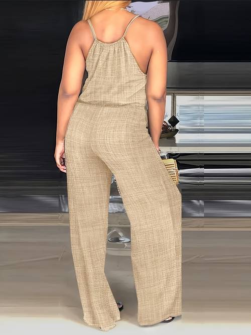 print off shoulder sleeveless jumpsuit with pockets womens regular fit straight leg non stretch casual attire machine washable for spring summer fall summer fashion relaxed