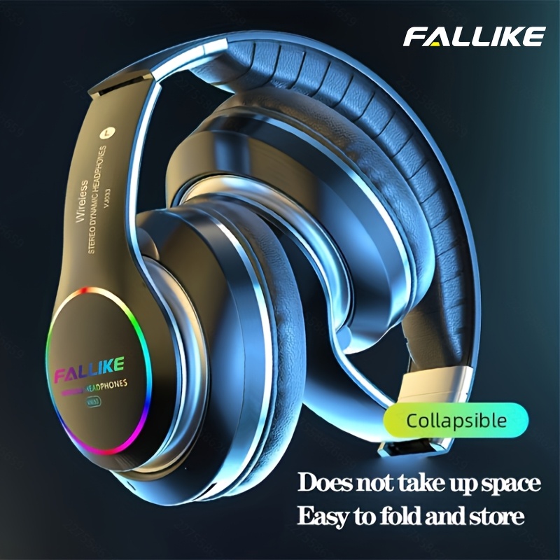 [Upgraded] Wireless Headphones, Wireless Earbuds with Deep Bass, Lightweight Foldable Headphones Built-In Mic, Compatible with 3.5Mm Audio Cable, for Travel Work Laptop PC Cellphone.Gaming Headset, Christmas Present
