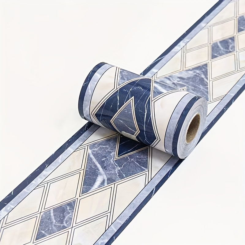 TEMU Bordure Adhésive en PVC pour Papier Peint, Décoration de Bordure, Autocollant pour Placard de Cuisine ou Toilette