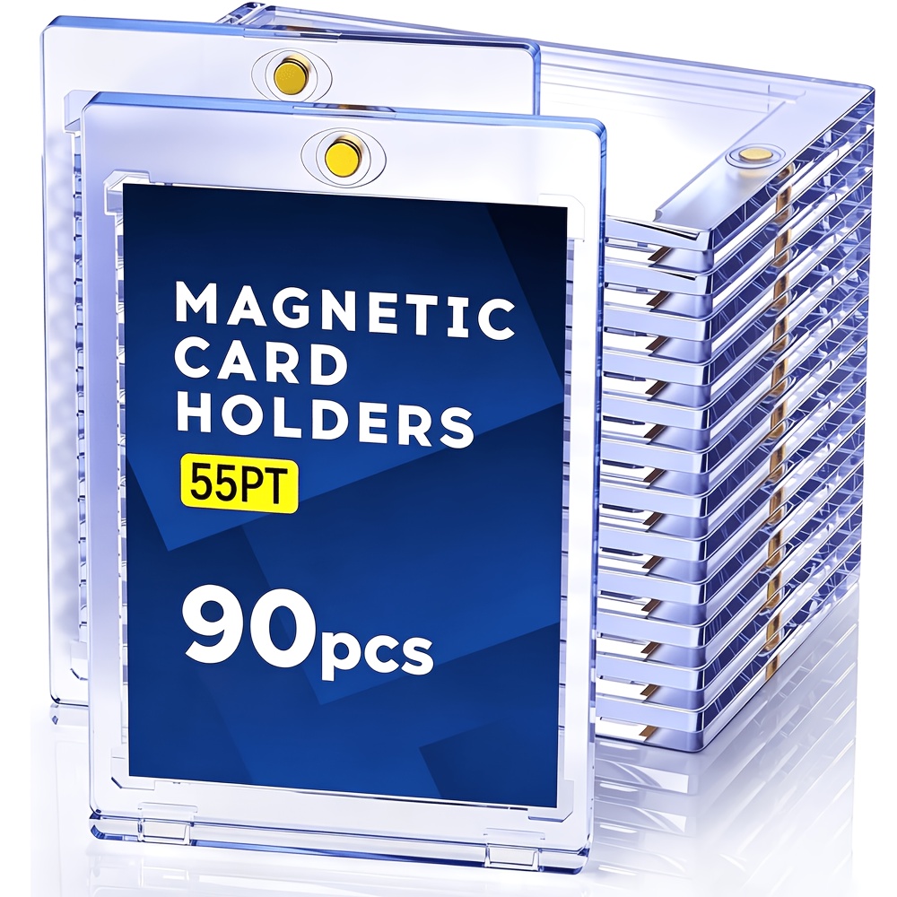 TEMU 30/55/90pcs Magnetic Card Holders, 55pcs 1 Card Touch Holders For Trading Cards, U-v Pr Hard Case Packs Best Gifts