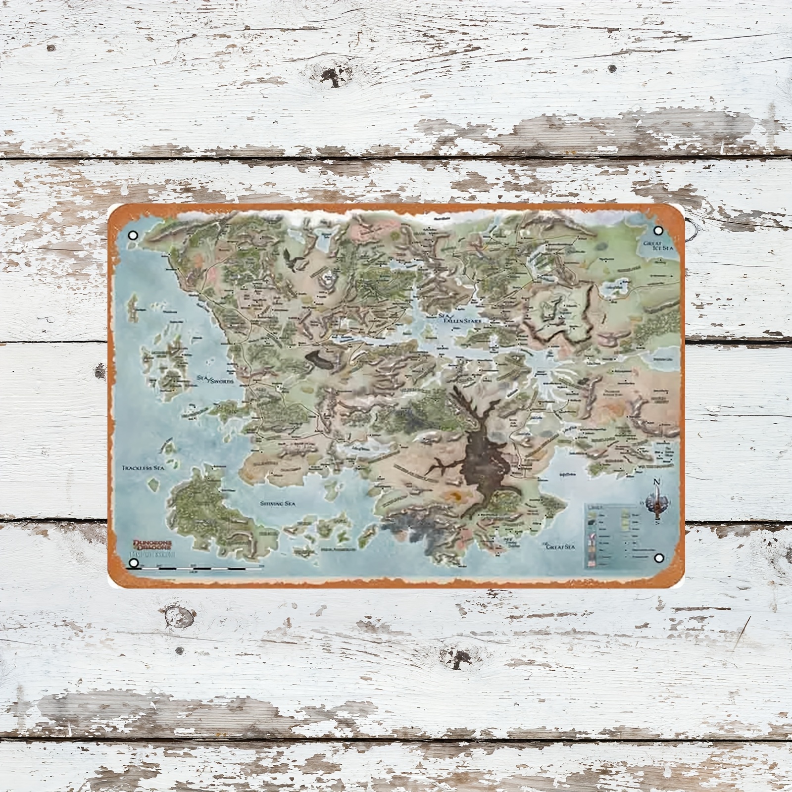 

1pc Vintage Metal Tin Sign, World Map , Retro Iron Poster, Home Decor, Gift For Gamers, 8x12 Inches