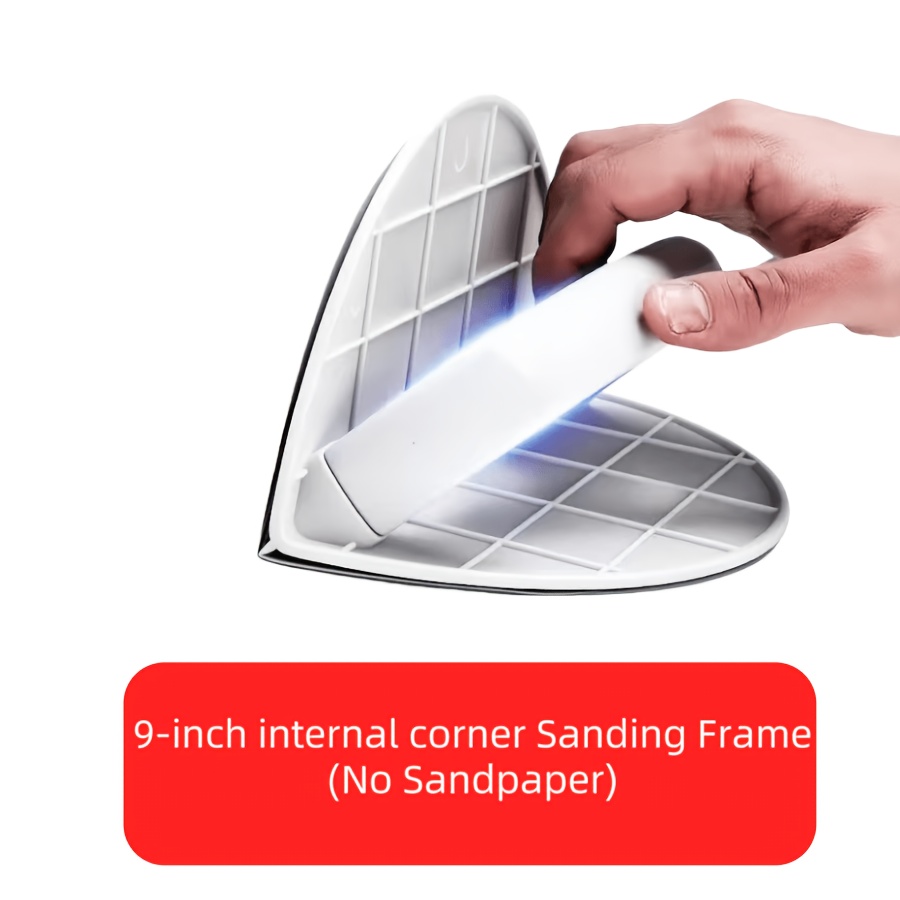 TEMU Support de d'angle semi-circulaire pour la décoration, support de bloc de ponçage manuel en plastique auto-adhésif de haute qualité pour mastic,