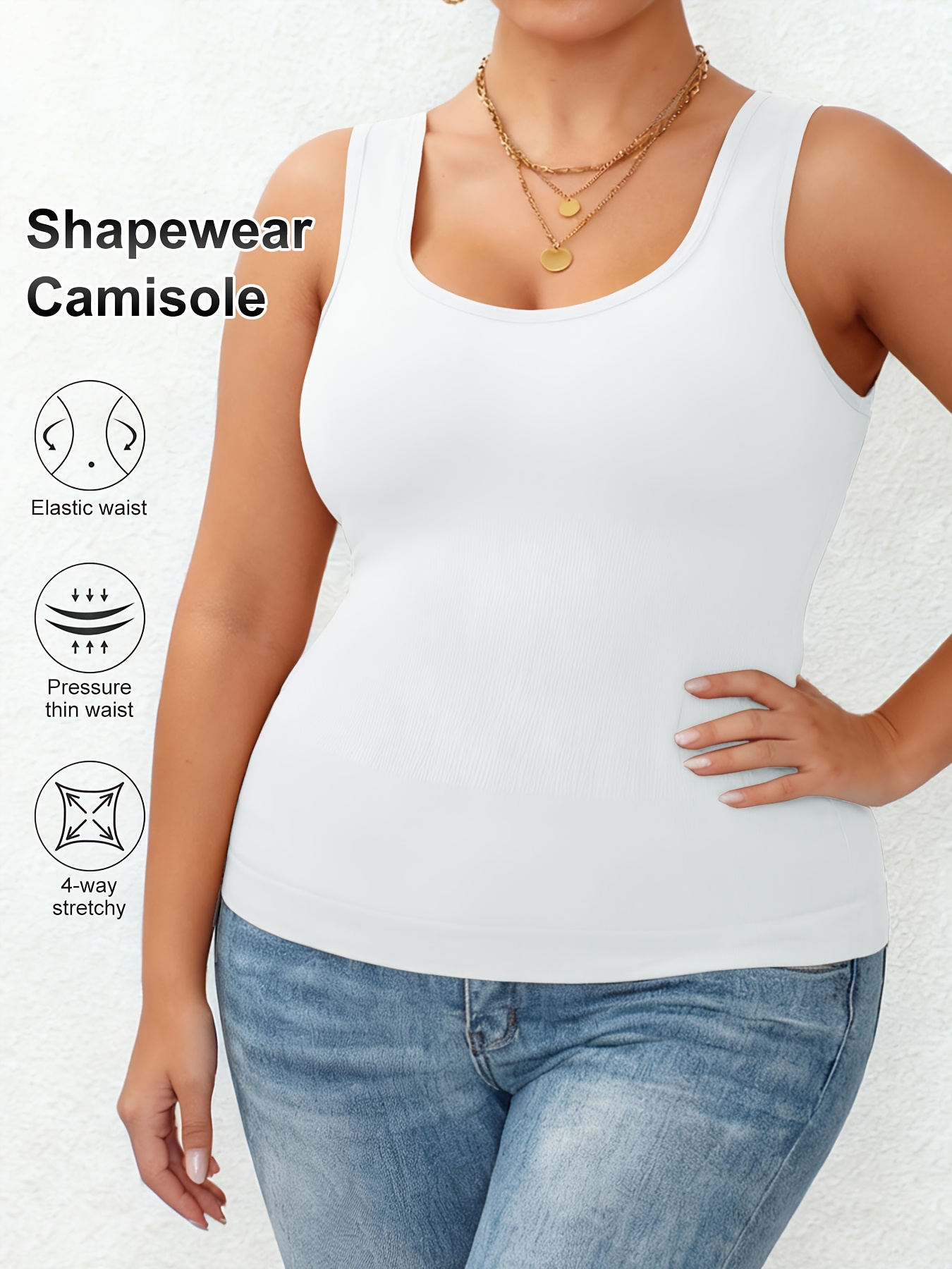 womens plus size seamless shaping tank top with a tummy  