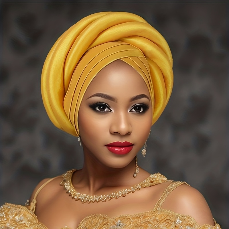 exquisite nigerian wedding hat for women 100 polyester sponge turban with   religious theme button closure   hand washable perfect festive headwear for special occasions