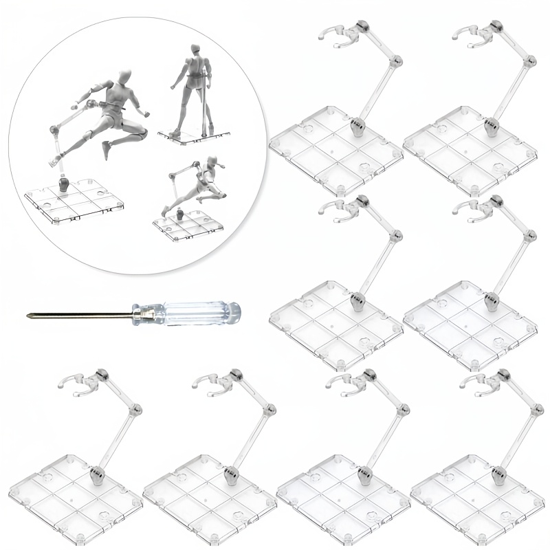 

4/8 Pack Action Doll Display Stands, Adjustable Plastic Support Stand For Figurines, Design, Ideal For Collectors And Gifts