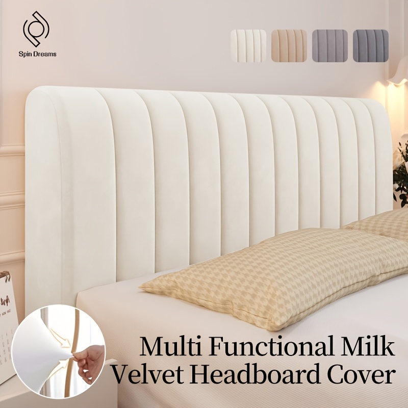 milk velvet padded cover used for decorating the bedside retro luxury   thick stretch bed headboard slipcover covers machine washable pp fill soft and elastic multiple colors sizes   details 0
