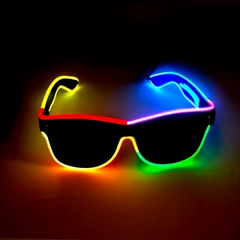 el wire colourful glowing rope lights glasses with portable battery pack for christmas halloween cosplay rave edm festival party favors flashing party additions festival must have