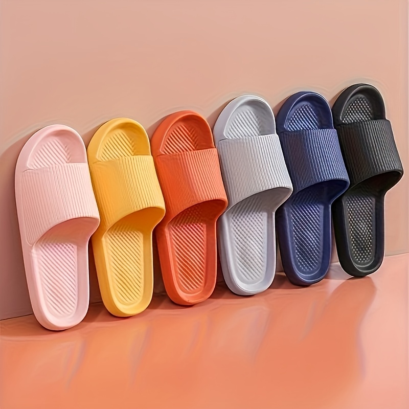 womens   slide sandals thick sole non slip open toe ribbed texture for beach indoor outdoor use summer sandals Product details 1