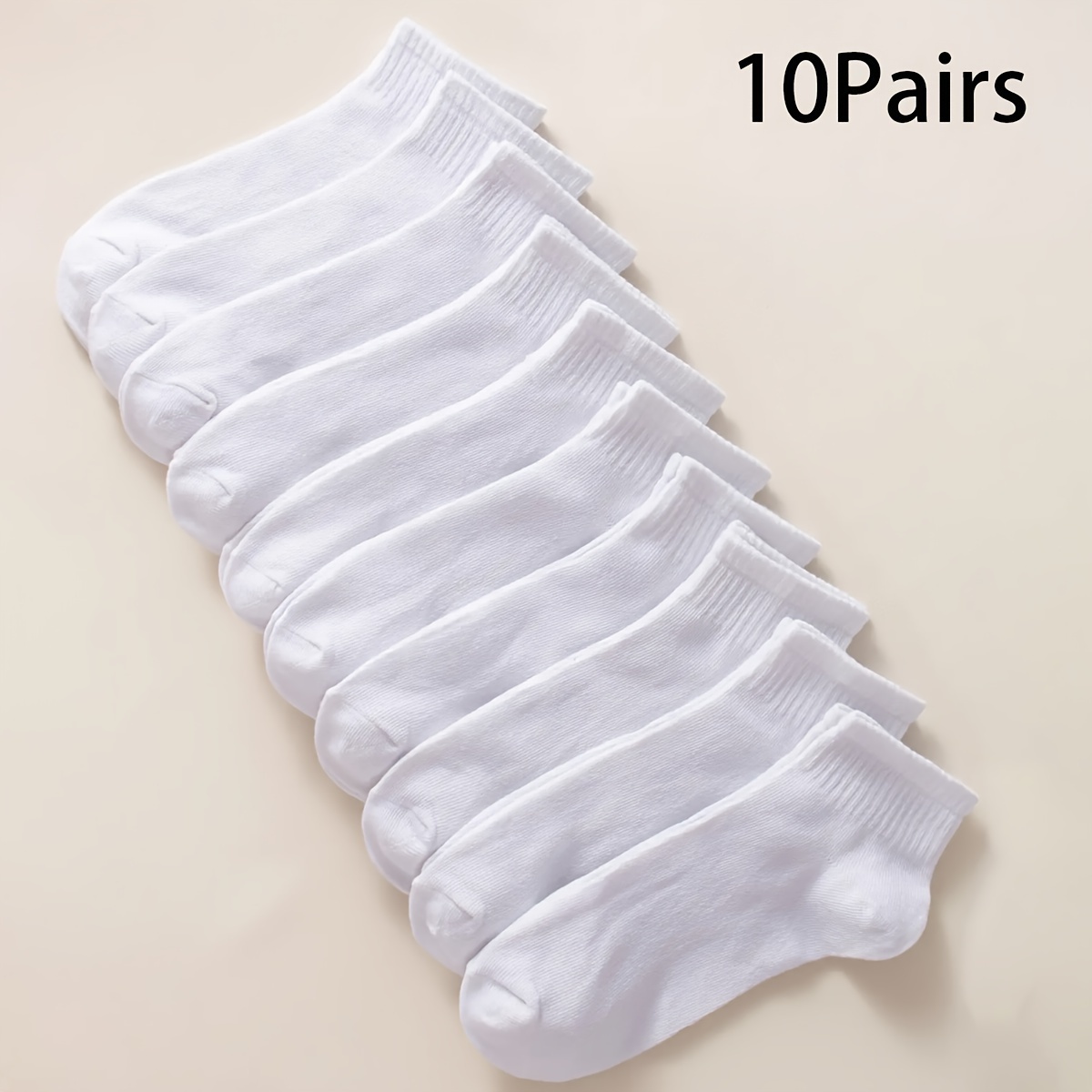 

Lot De 10 Paires De Chaussettes Unies, Simples Et Respirantes, Chaussettes De Cheville Polyvalentes Pour Femmes, Bas Et Lingerie