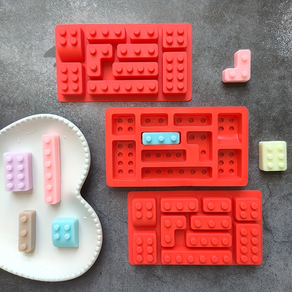 

Silicone Building Block Chocolate Molds Diy Baking Tray For Cakes, Cookies, And Candy, Kitchen Baking Tools - Set Of 1/2/3 Pieces