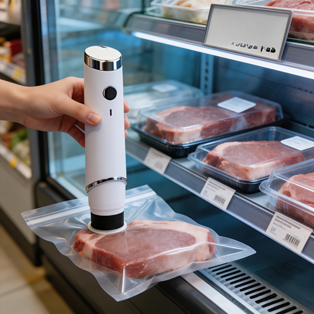 portable electric smart vacuum sealer with food storage bag mini electric air pump vacuum machine suitable for   travel real vacuum sealing and preserver