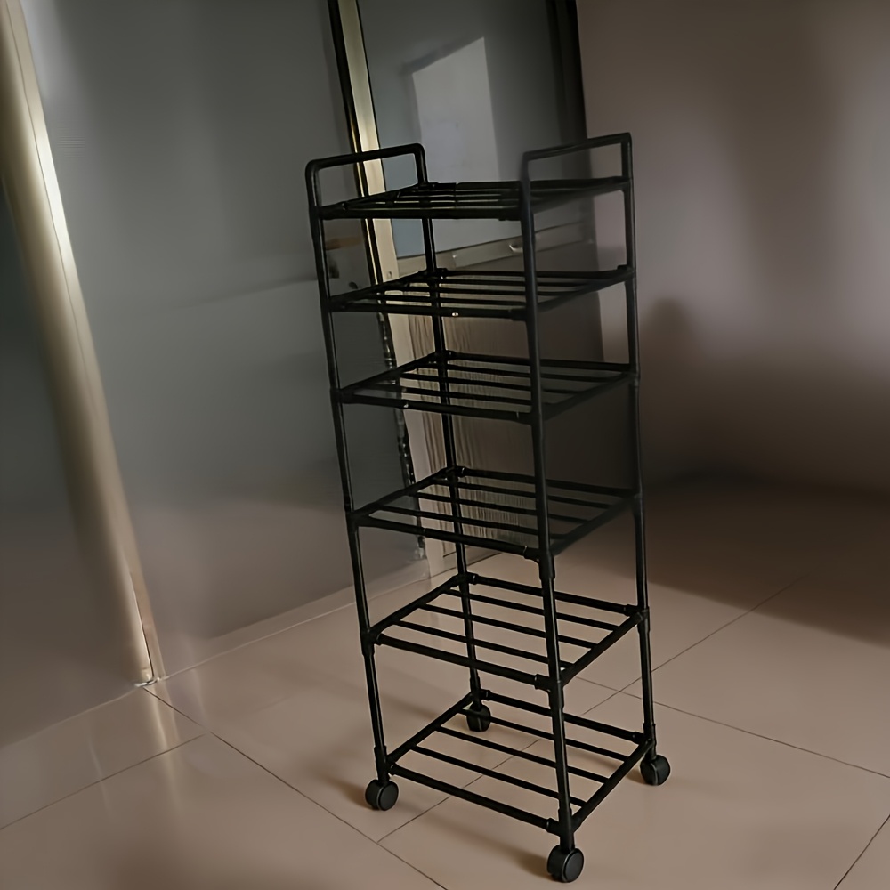 A Versatile 6-tier Vertical Shelving Unit For Home Storage, Suitable For Kitchen, Bathroom, And Bedroom. Easy To Assemble And Used In Multiple , Standing Shelf