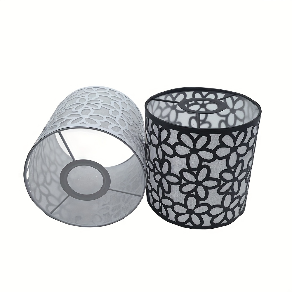 Hohler Metall-Lampenschirm Mit Retro-Blumenmuster – Abnehmbarer Schirm Für E27/E26 Fassungen, Quadratisch, Ca. 20 X 11,5 Cm