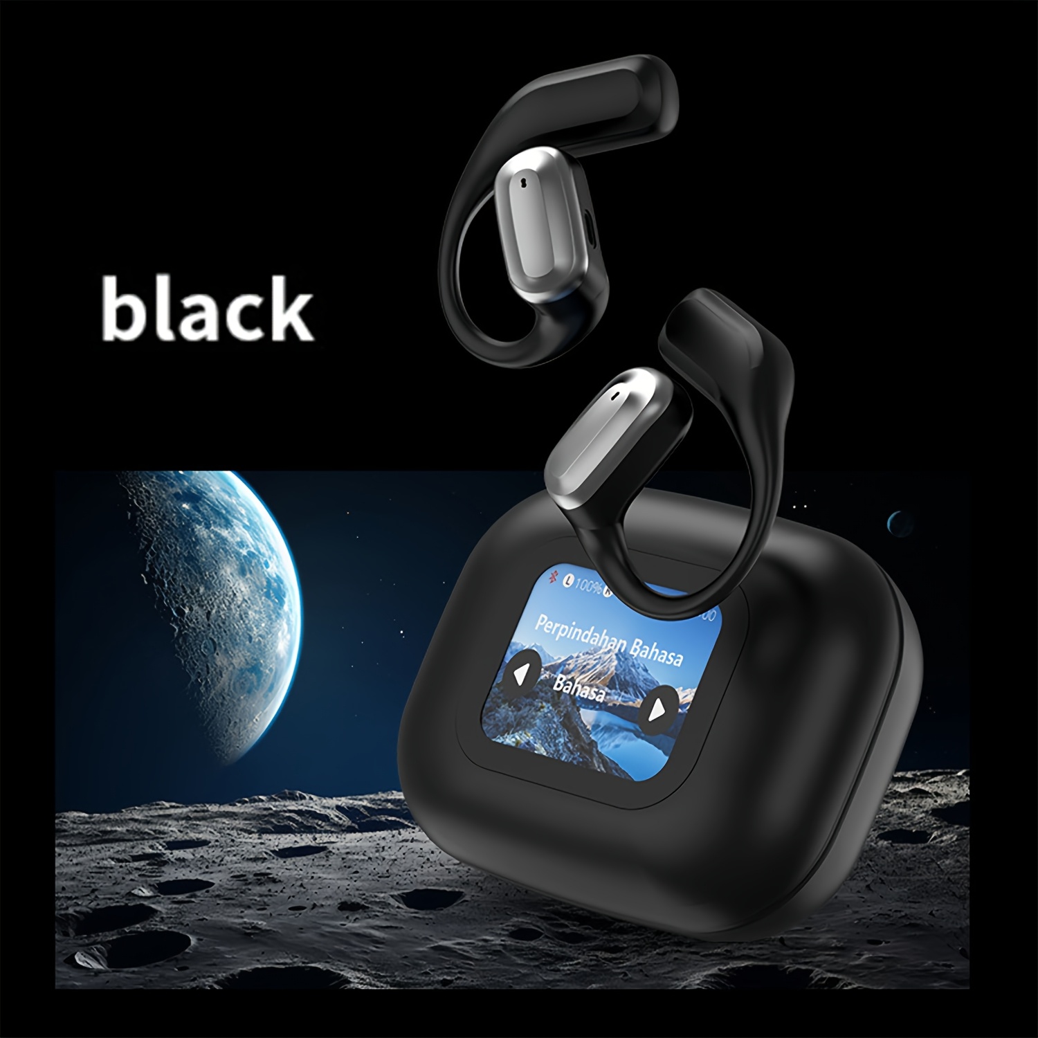 TEMU Wireless Translation Bluetooth Headset, Call Noise Reduction, Long , Led Smart Screen, Bluetooth 5.4, Touch Screen Can Pause/switch Music,