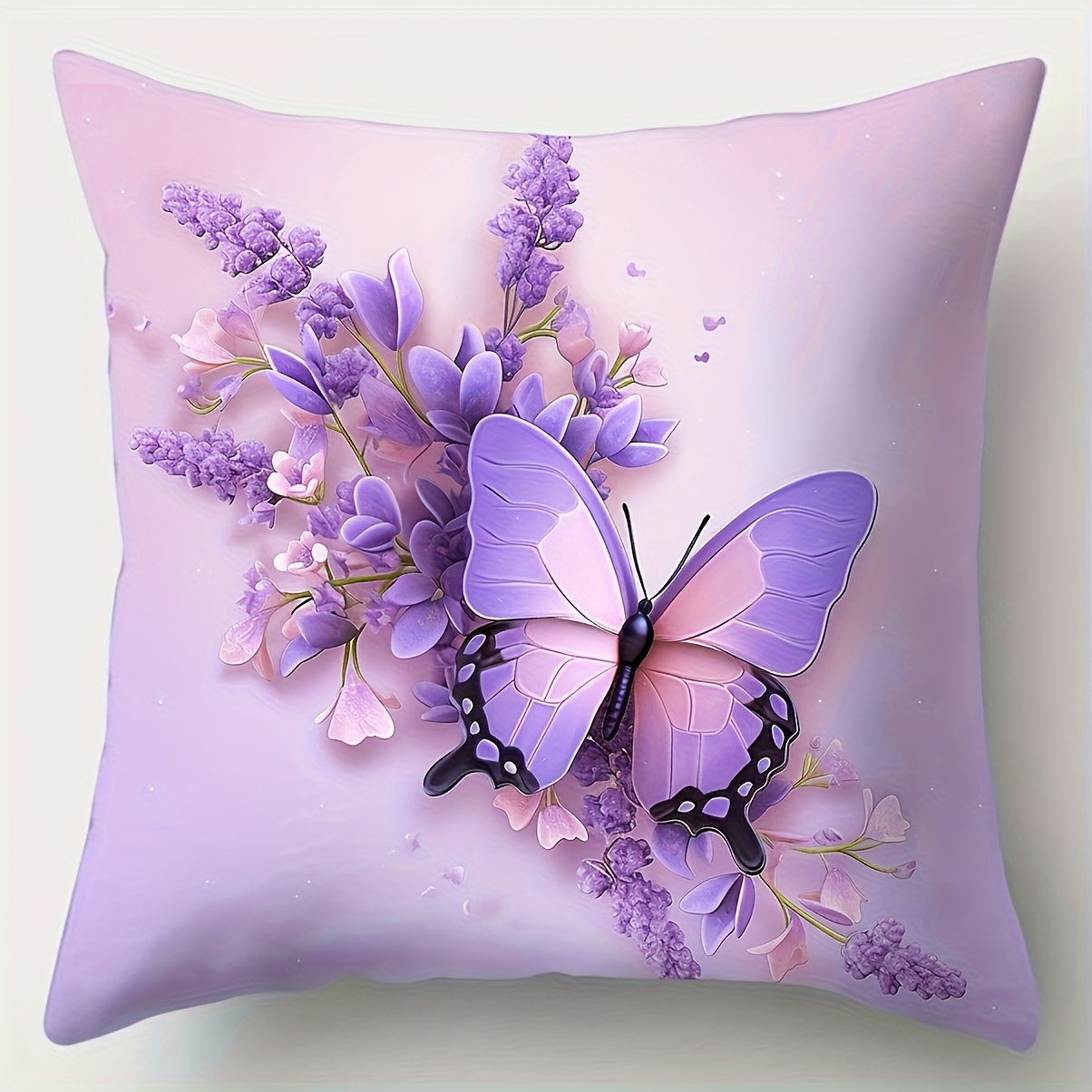

4pcs Set Purple & Pattern - Zippered, Polyester For Sofa, Bed, Car, And