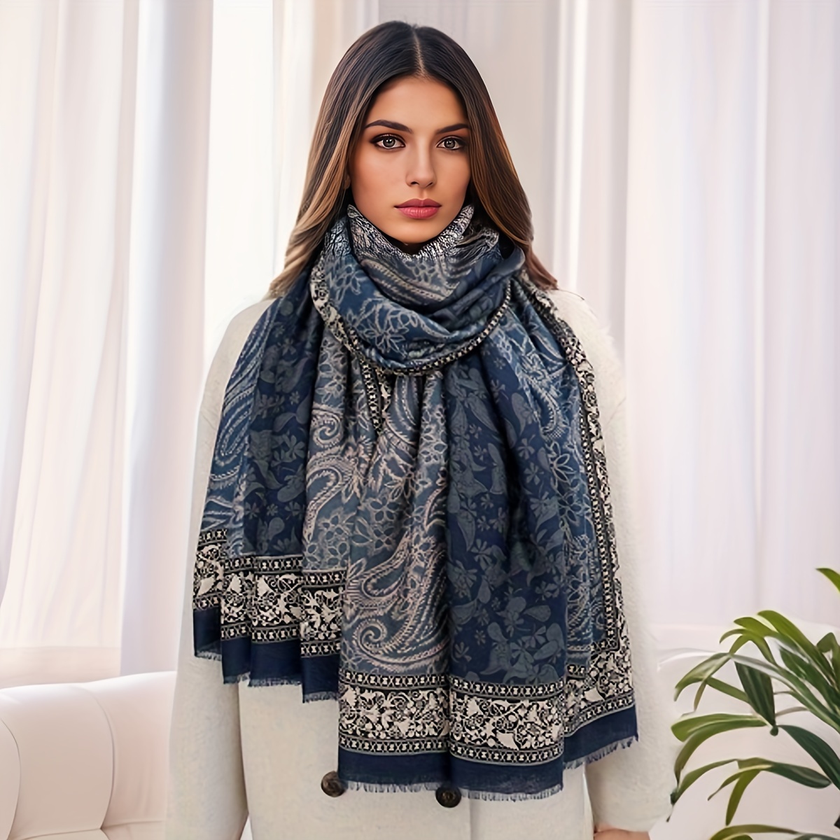 

Scarf: - Soft, Comfortable, And Stylish With Paisley And Floral Designs - Mature