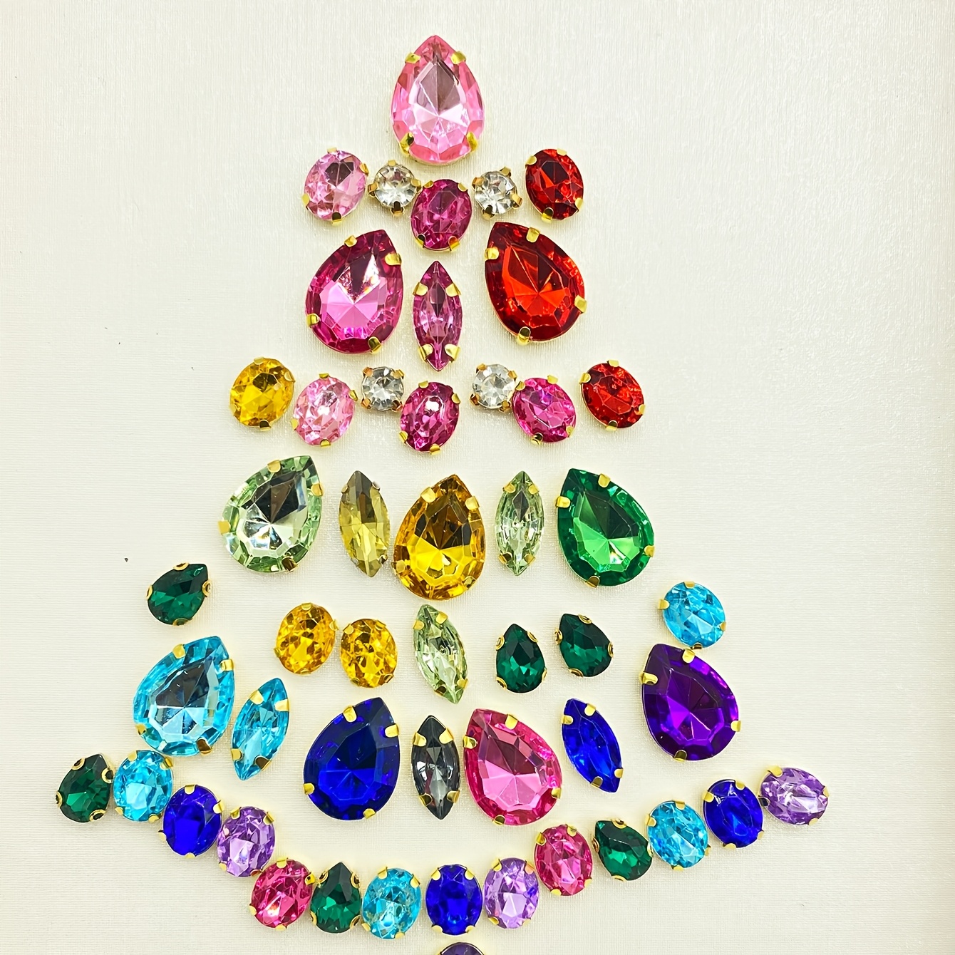 TEMU 1 Confezione da 50 pezzi di strass multicolore misti per abbigliamento, scarpe, , borse, confezioni, perline, cucito
