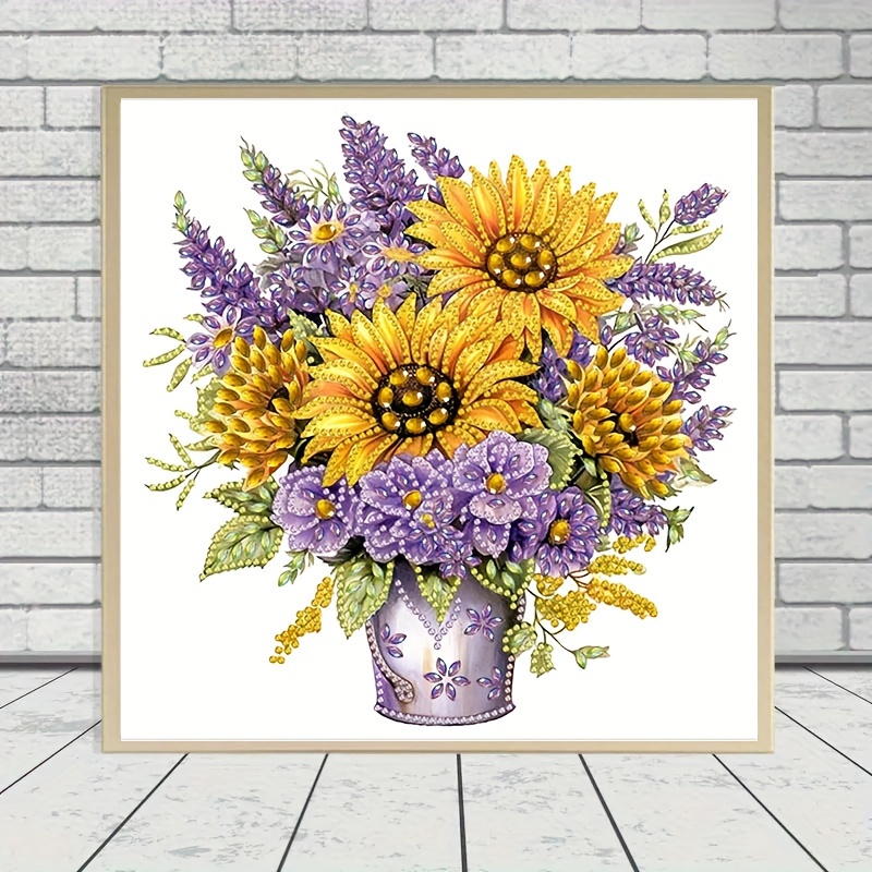

Beautiful Flower Pot Diamond Art Painting Kit, Diy 5d Special Shape Diamond Art Painting Mosaic Crafts, Valentine's Day Gift, Handmade, Suitable For Home Wall Decor Art. No Frame