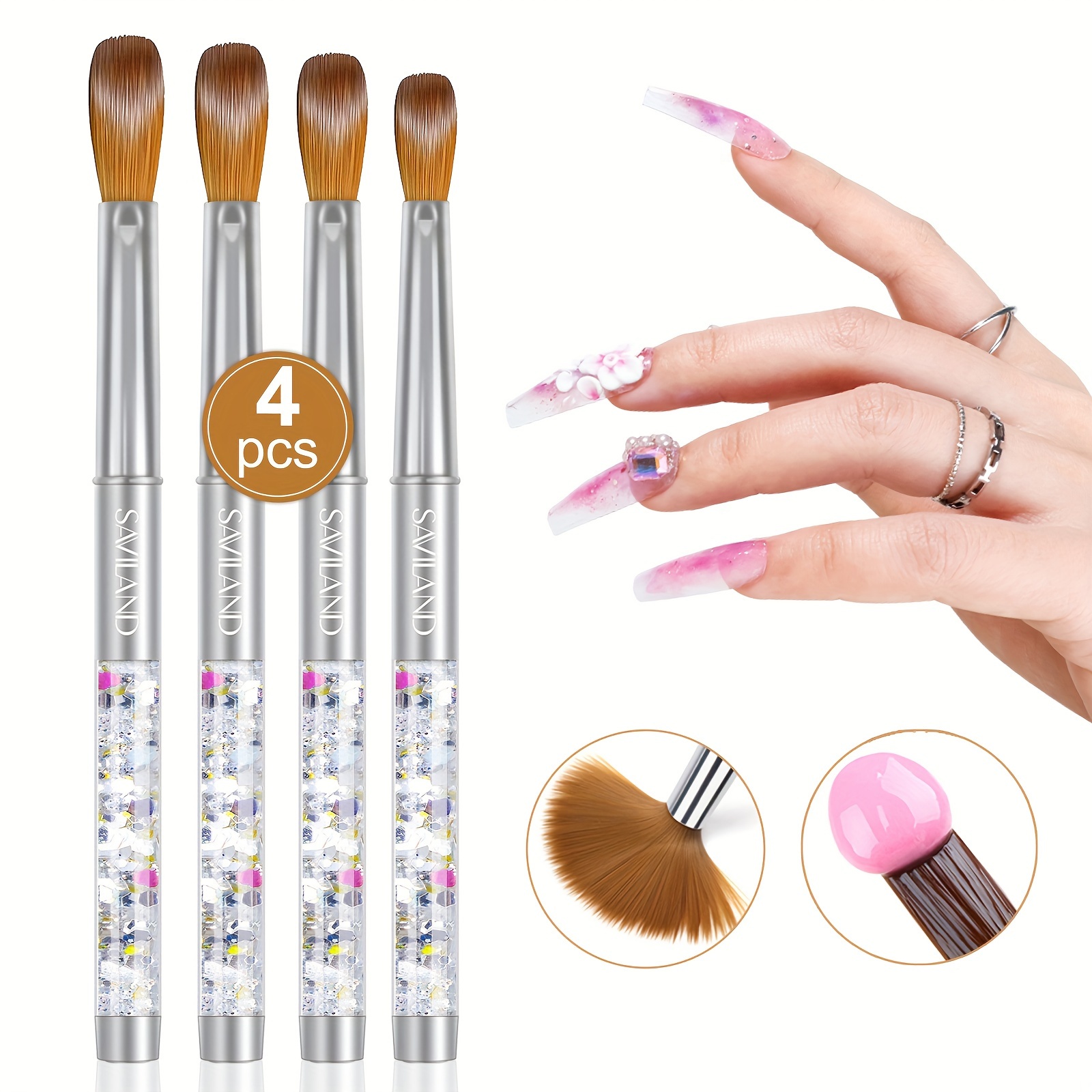 

Saviland Set - 4pcs Brushes For Application, Size 6/10/12/14 Brushes For & 3d