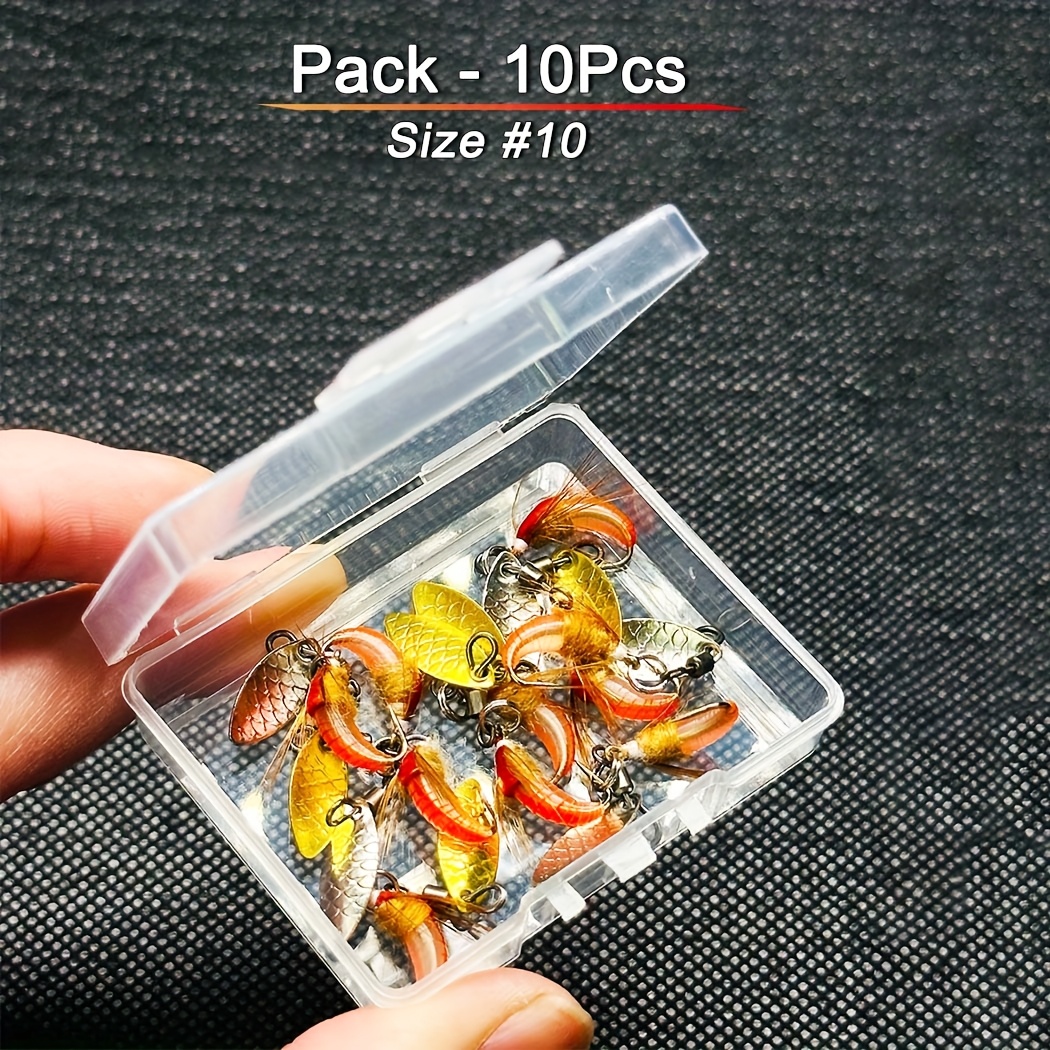 E-shop 5/10 Stück Forellenangeln Rotierender Spinner Pailletten Design Realistische Nymphen Fliege Nymphing Künstliche Insektenköder Fliegenköder