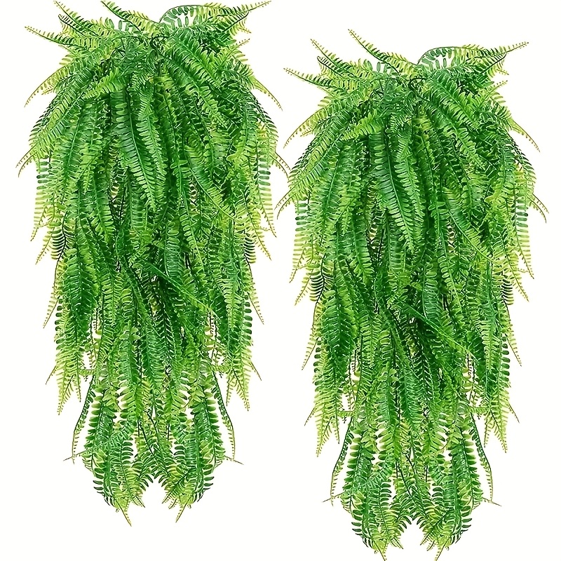 

2pcs Premium Artificial Boston Ferns - Uv & Oxidation Resistant Greenery For Wall, Wedding Party Decor, Artificial Ferns For Outdoors Large