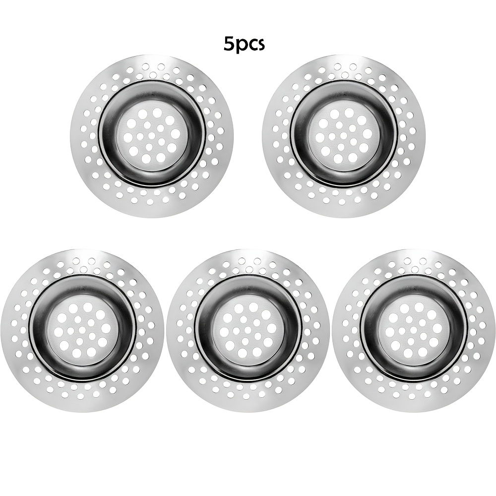 Image of Bowl-shaped Drain, Bathroom Sink Drain Floor Drain Cover Stainless Steel Filter Bathtub Hair Anti-blocking Slag Filter Net Steel Sheet