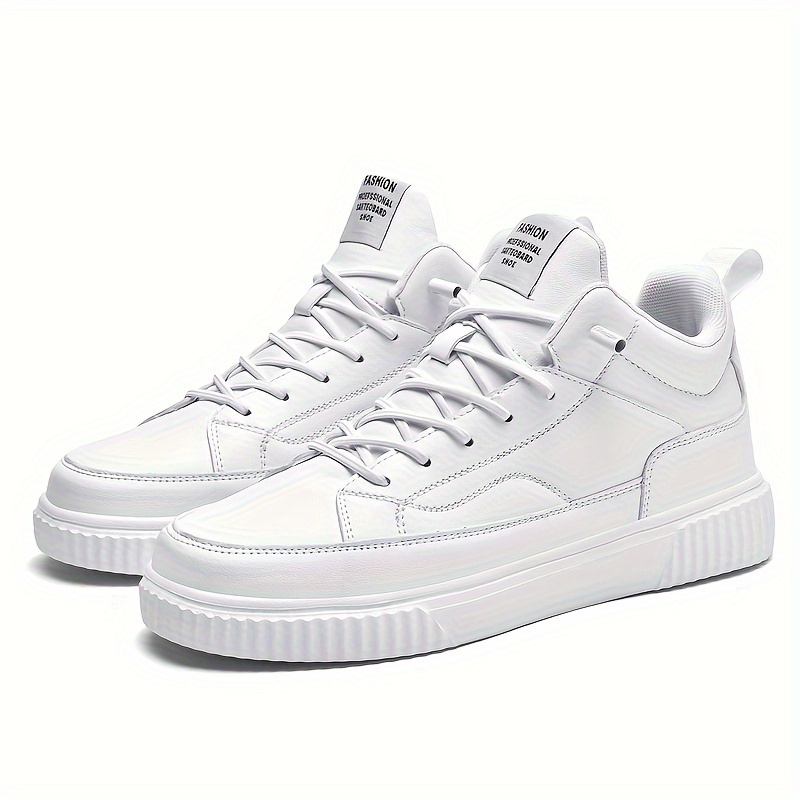 Men's Trendy Solid Skate Shoes, Comfy Non Slip Casual Street Style Sneakers For Men's Outdoor Activities
