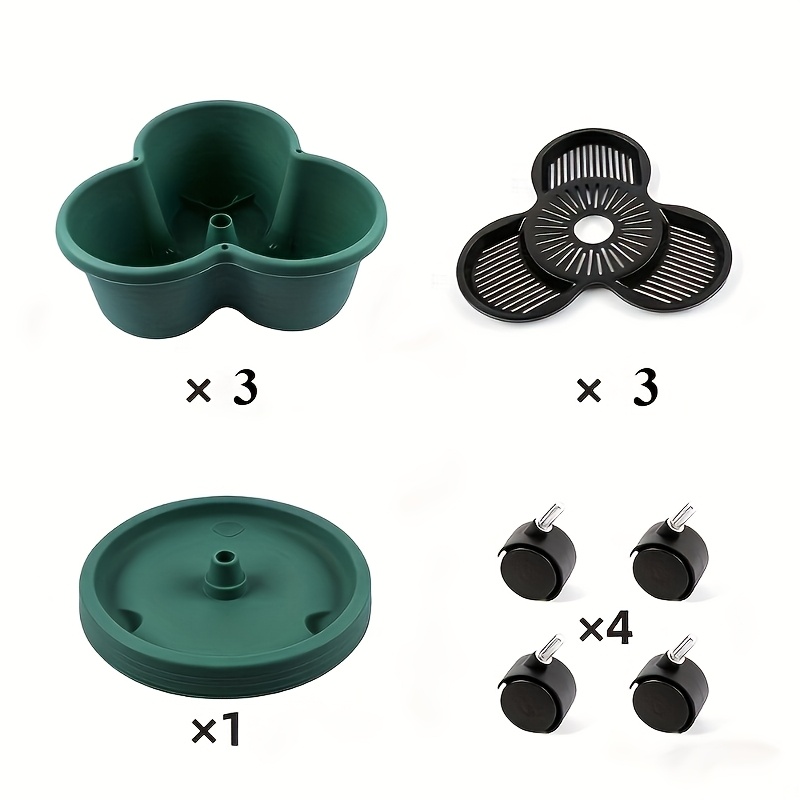 TEMU 11pcs Automatic Self-watering Planter Set, Stackable Hanging Pots, Suitable For Indoor Outdoor Gardens And , For Planting Strawberries,
