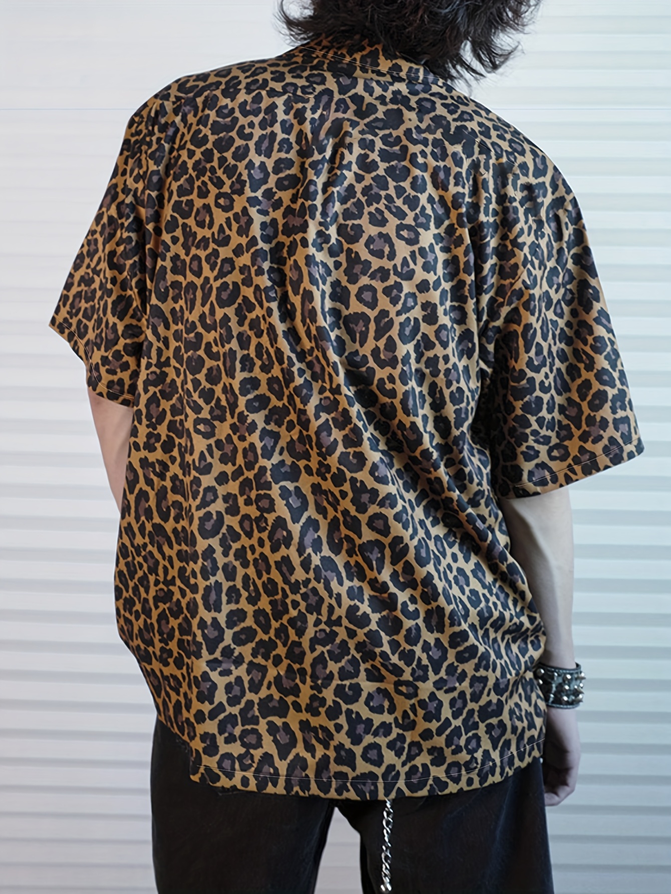 camisa manga corta hombre estampado leopardo Temu Spain