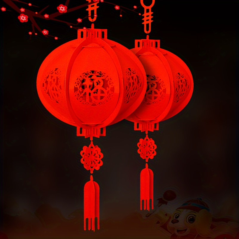 67PCS Chinese New Year Decoration, 2024 Lunar New Year Decor Red Paper  Lanterns 