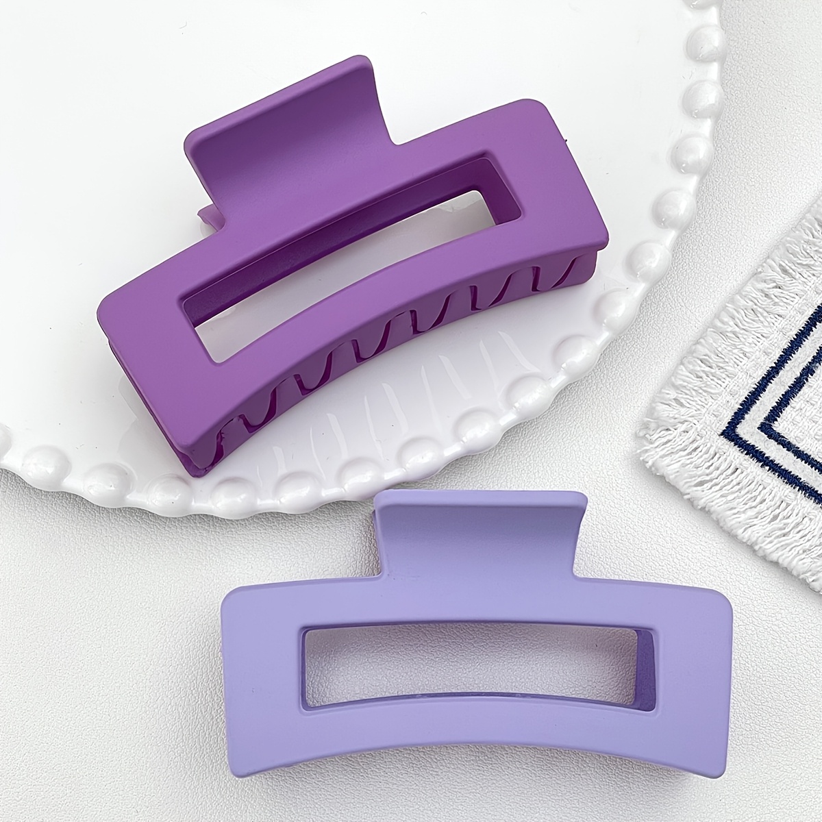 2pcs Women's Set, Fashionable And Elegant, , Medium Square Hair Claw Clips, Suitable For Daily And Occasions, Women's Hair Accessories, Recommended As A Gift