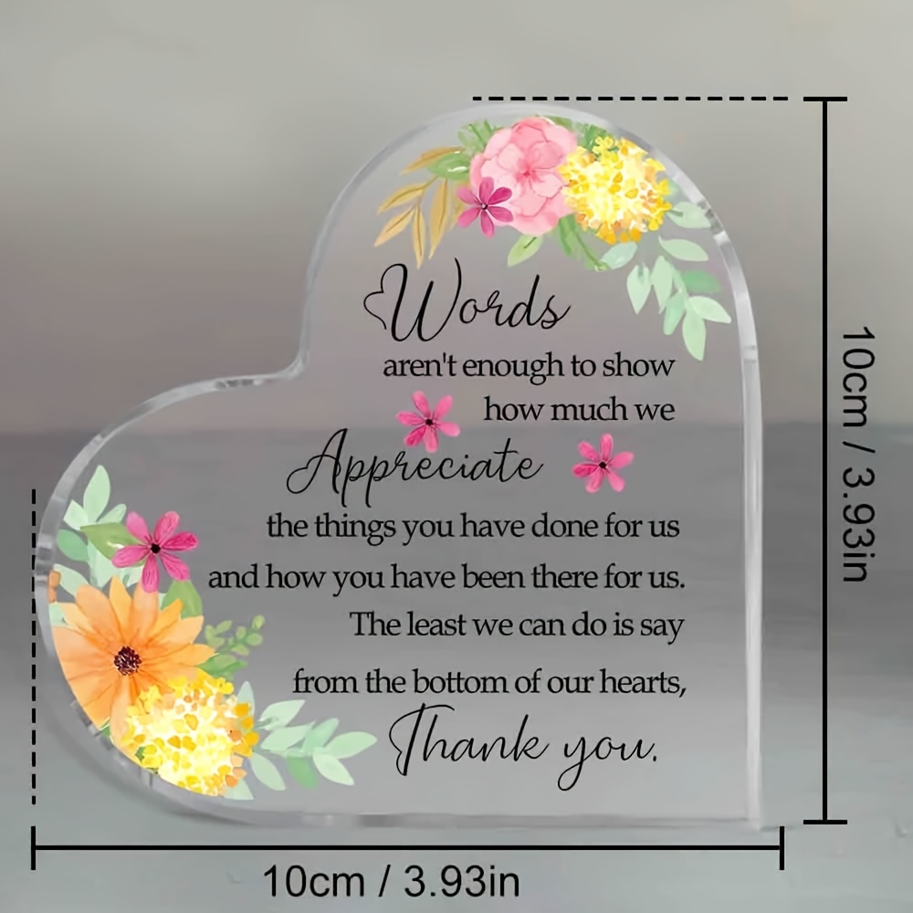 2d flat heart shaped thank gift women coworkers boss teacher