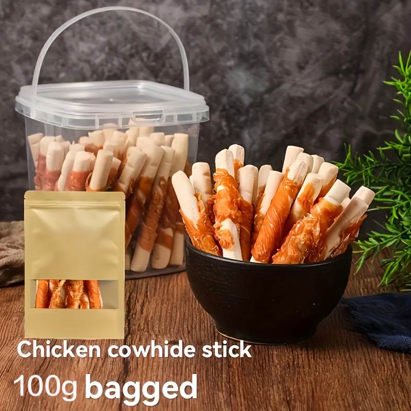 

100g/400g (3.53oz/14.11oz) Chicken Wrapped Sticks, Dog Treats For Small, Medium, & Large Dog, Made With Real Chicken, - Healthy, , Dog Chews Long , And High Protein, Training Treats For Dogs