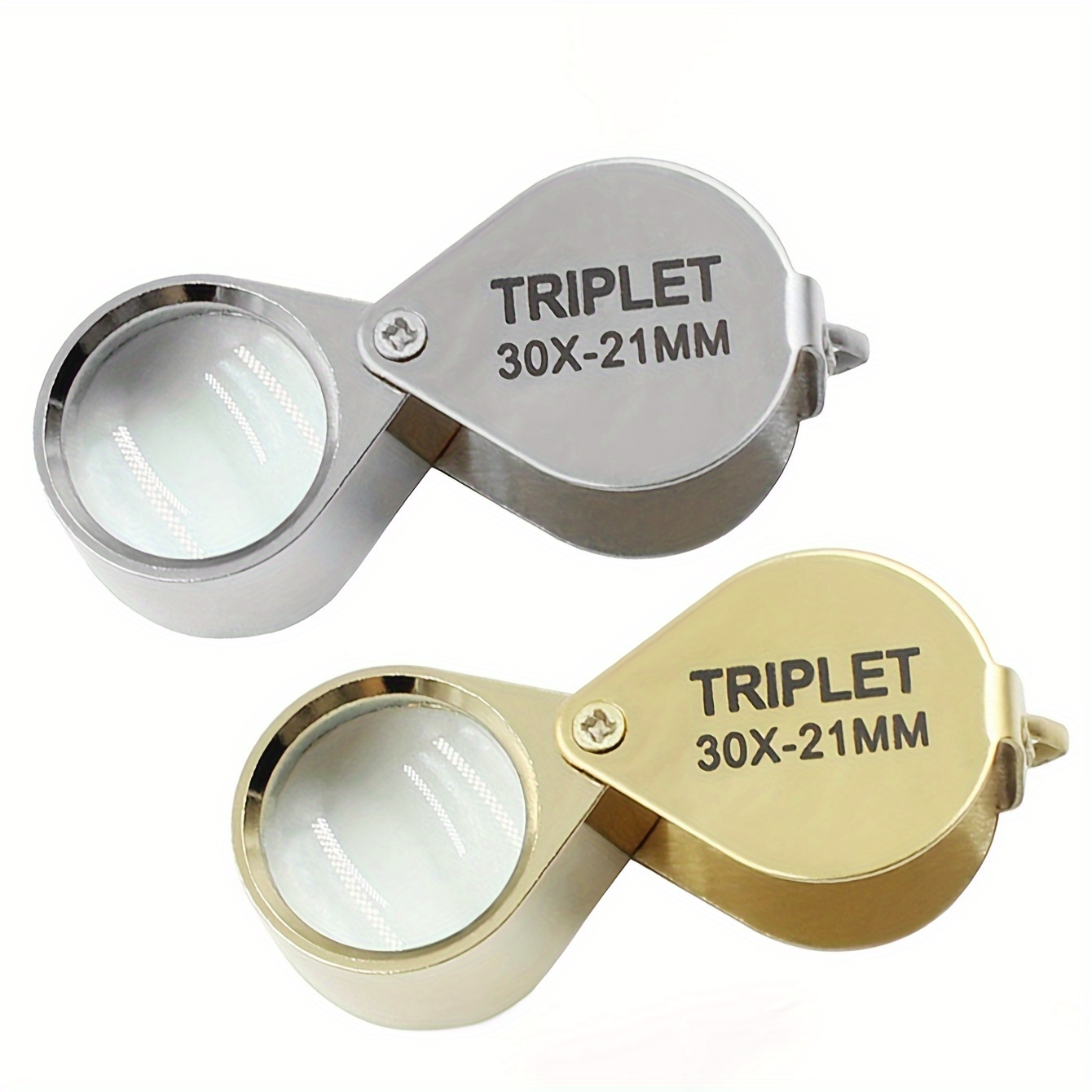 

1pc Elegant Golden & Silvery Folding Magnifying Glass For Jewelry, Coins & Antiques - Portable 30x21mm Metal Loupe Glass Pendants For Jewelry Making Magnifying Glass Necklace