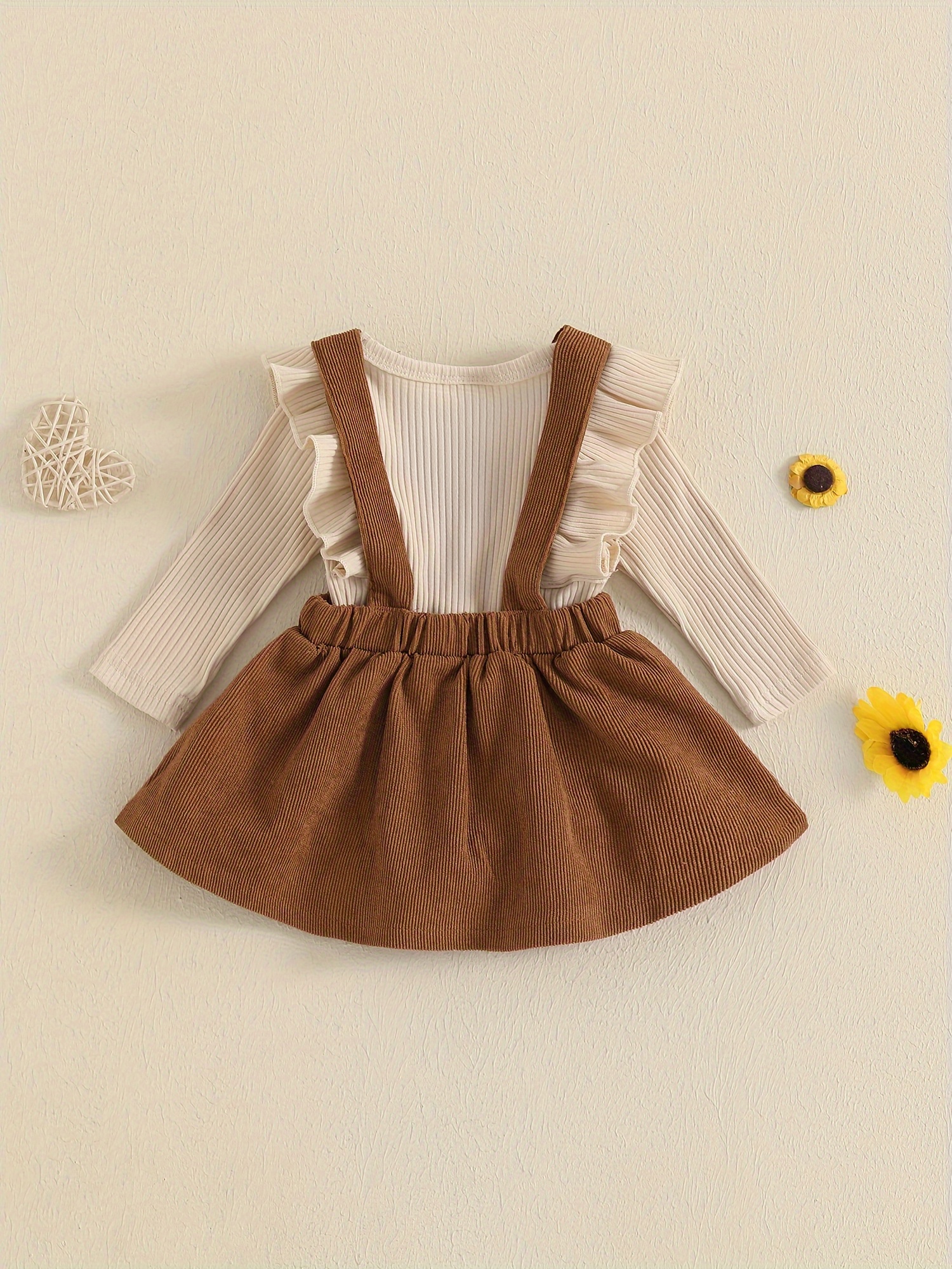 Nyapruwe Baby Girl Romper - Long Sleeve Sweatshirt Bodysuit Fall Outfit 0-18 Months Solid Colors