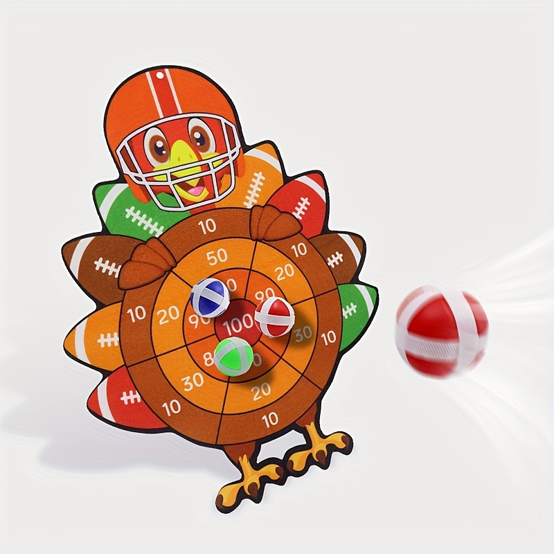 Thanksgiving Turkey Themed Toss Sports Toy Set with Sticky Balls