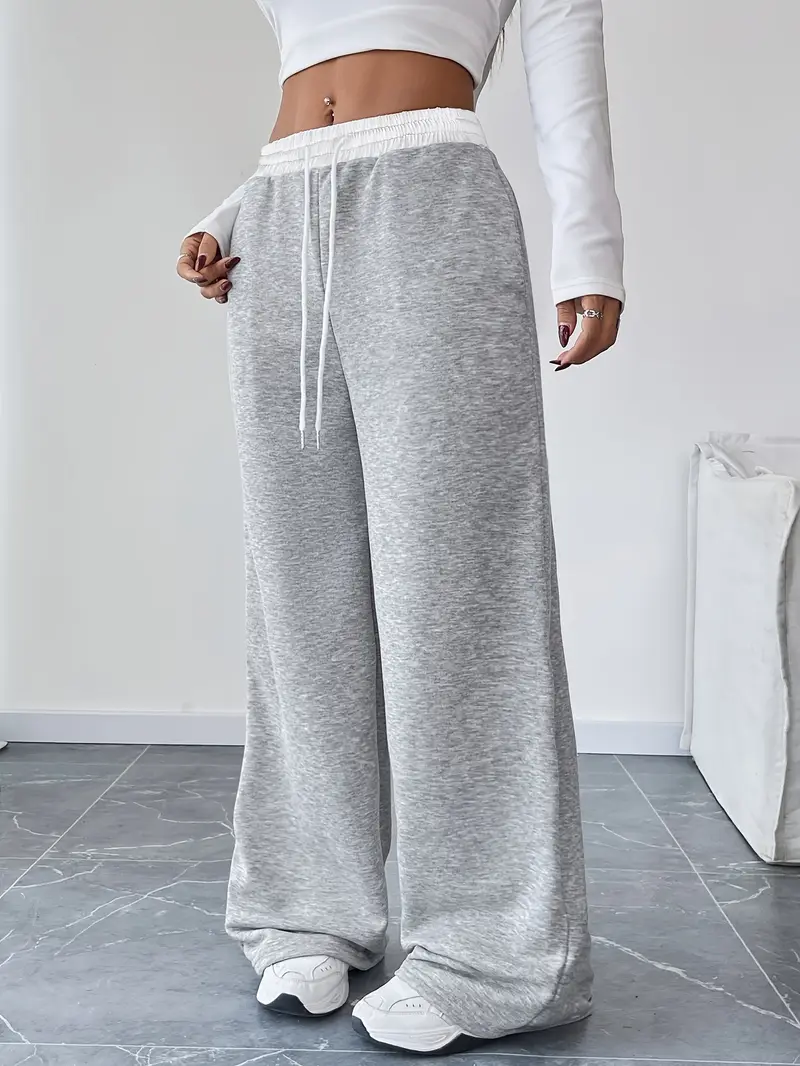 womens high waisted wide leg pants elastic drawstring waist - Temu womens high waisted wide leg pants elastic drawstring waist - Temu