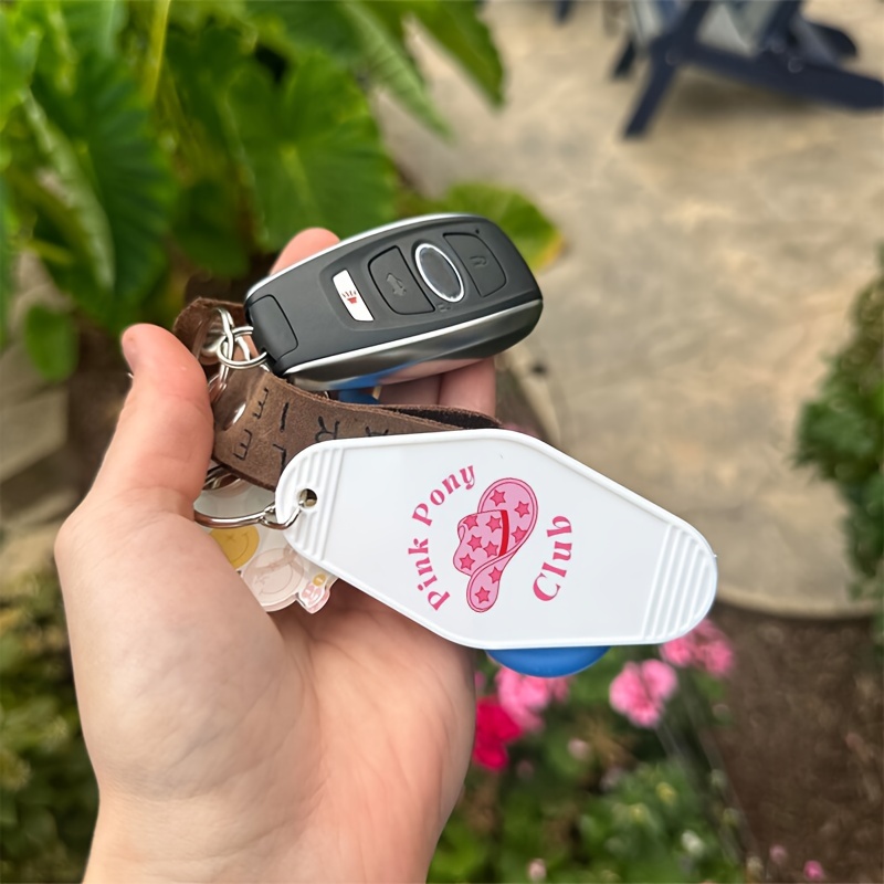 

Resin Alphabet-themed Keychain With Pink Pony And Ring Buckle - Decorative Single Piece Keyring For Handbags And Accessories, Ideal Christmas Gift And Travel Lover's Keepsake