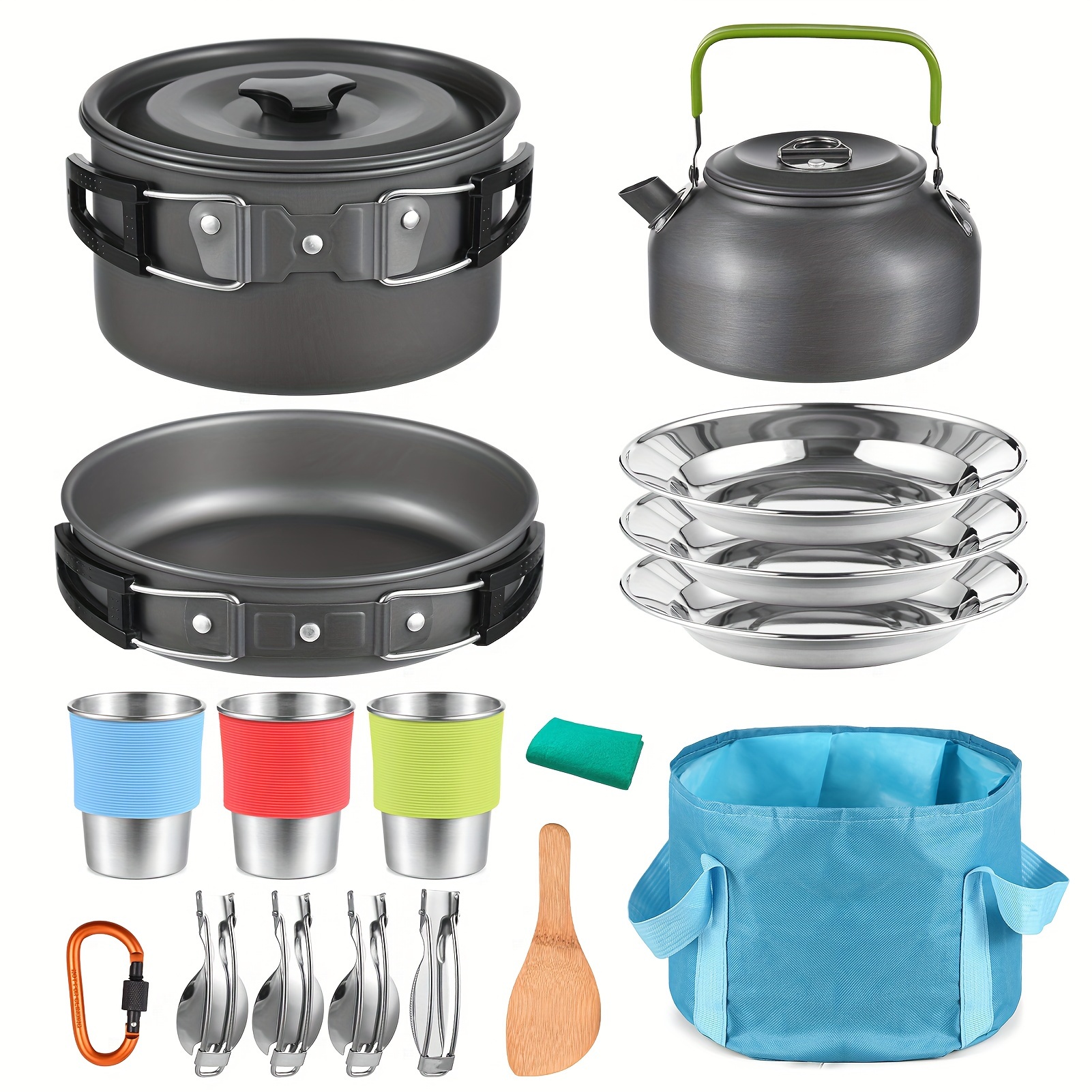 

Tomshoo Camping Cookware Kit, Camping Cooking Set Backpacking Camping Pans Set For Backpacking Included Bag