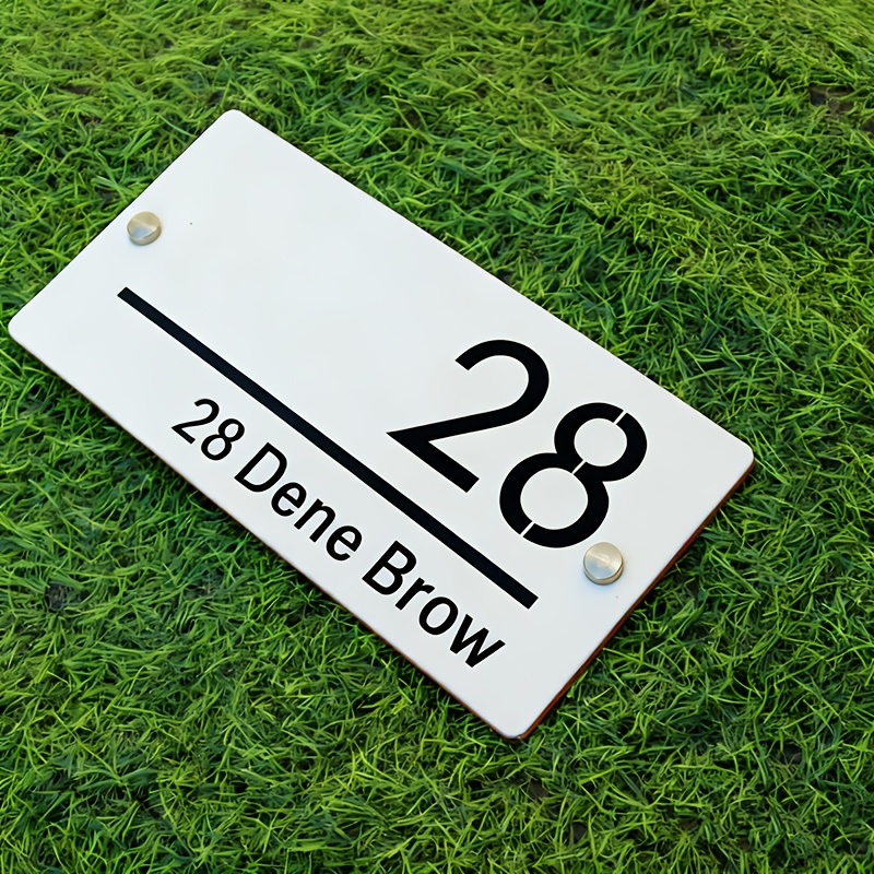 TEMU Custom Acrylic House Number Sign - Address Plate, Double-layer - Laser Cut Craft, - Suitable For Apartments, , Courtyards Door Decoration -