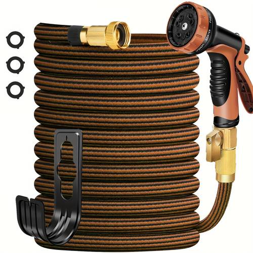 100ft heavy duty garden hose non expandable with 3 4 solid brass fittings leakproof design material threads gardening cleaning forestry 25ft 50ft 75ft 100ft 150ft kit
