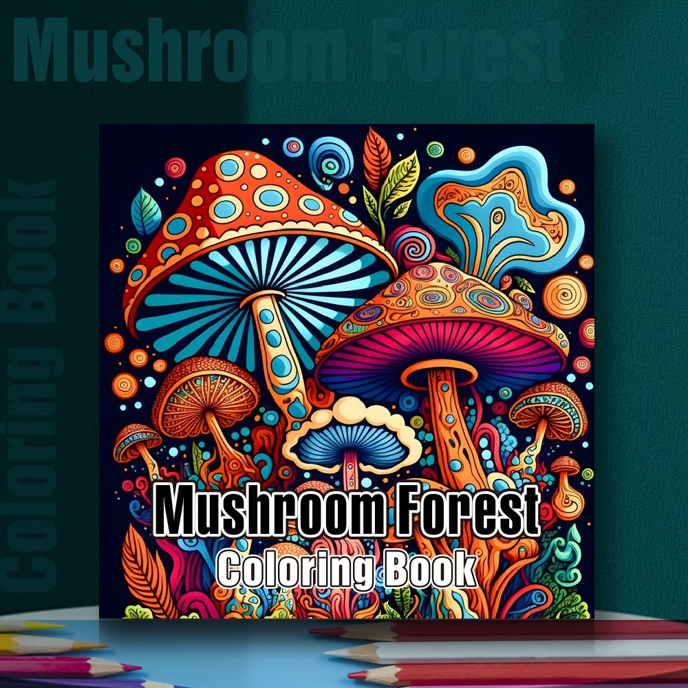 

[1pc Mushroom Coloring Book] 1pc Mushroom Coloring Book For Adults And Teens - Coloring Pages With Magical Mushrooms, , And - Drawing Book