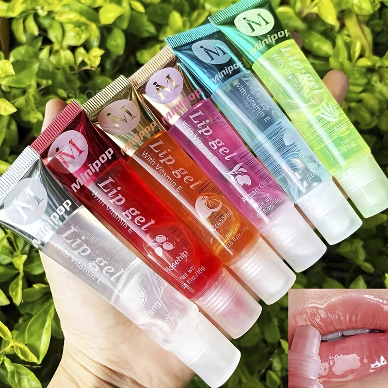 6pcs Fruit-flavored Moisturizing Shiny Lip Gloss Set, Transparent Lip Gel, Hydrating Lip Gloss, Women's Lip Makeup, New Year Gifts, Valentine's Day Gifts