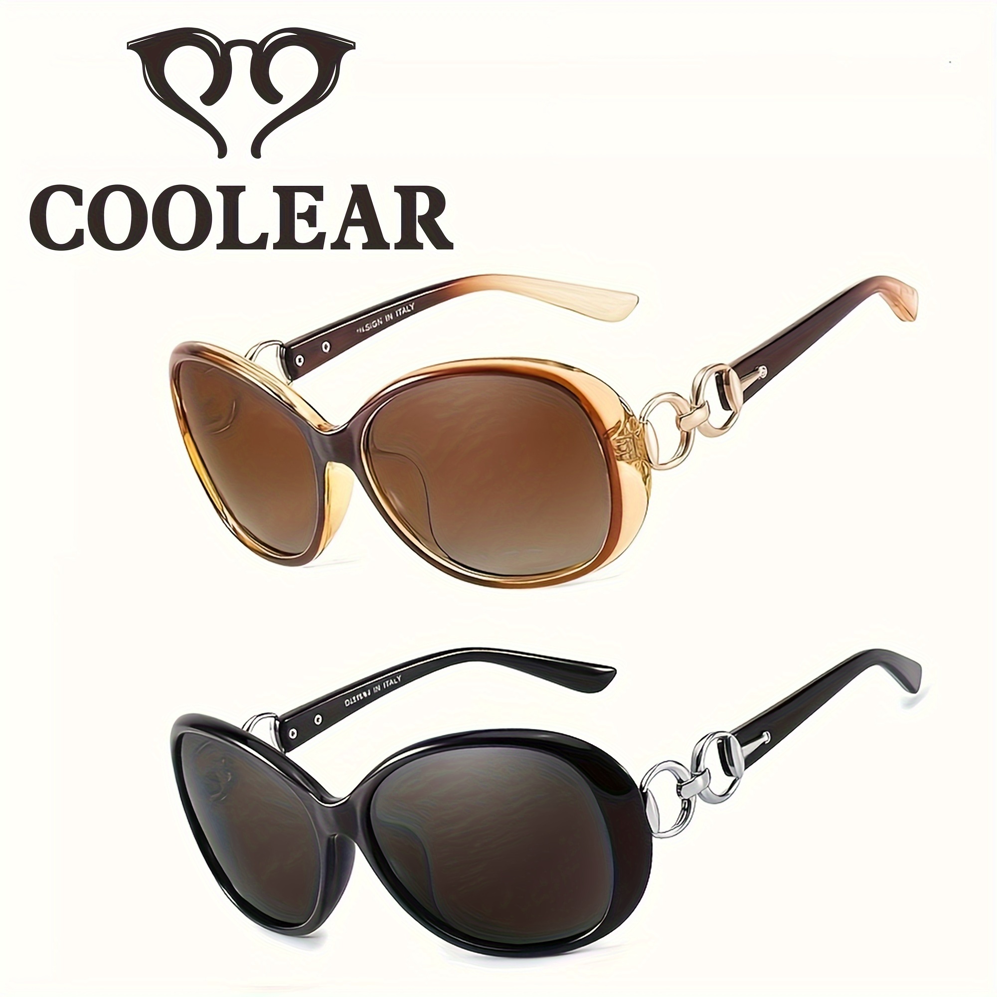 

Coolear 2pcs Polarized Glasses For Women Retro Stylish Anti Glare Sun Shades For Outdoors