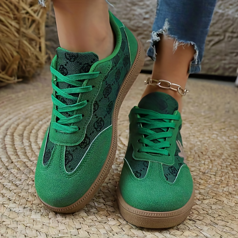 chaussures sport femme vert basse respirante en pu Temu Morocco