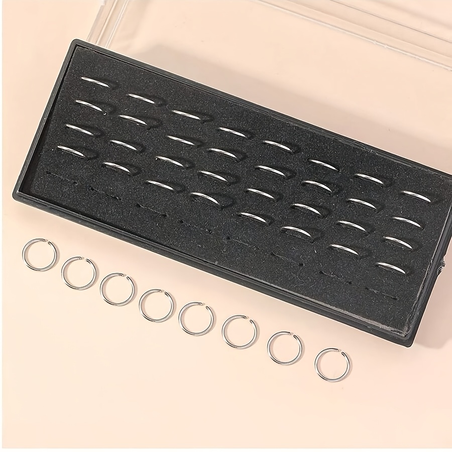 TEMU 40 piezas de aros abiertos de acero inoxidable para piercing facial de nariz