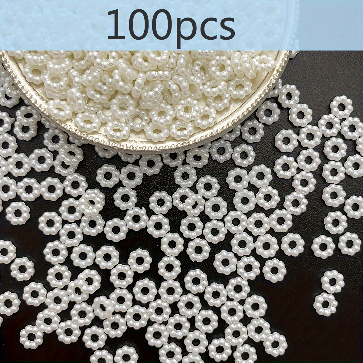 100pcsc Flower Flower Core Spacer Beads Jewelry Handmade Hair Additions Headdress Making Additions Materials